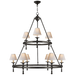 Classic Two-Tier Ring Chandelier - Bronze Finish
