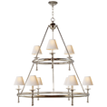 Load image into Gallery viewer, Classic Two-Tier Ring Chandelier - Polished Nickel Finish
