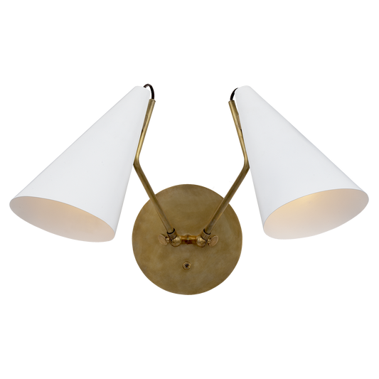 Clemente Double Sconce - Matte White Finish