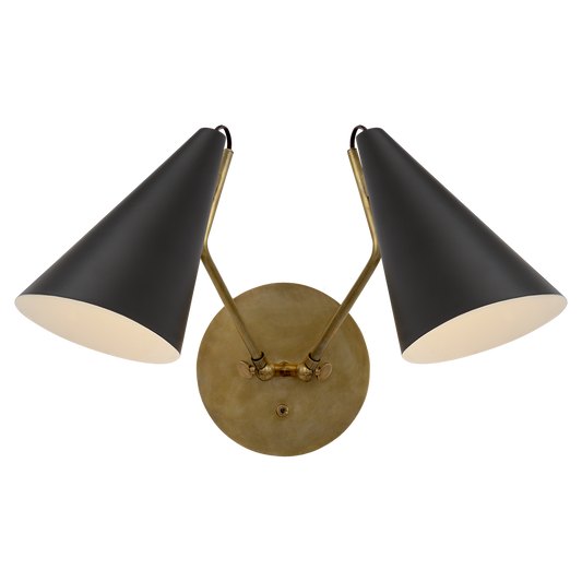 Clemente Double Sconce - Matt Black Finish