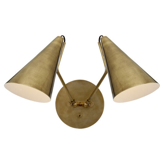 Clemente Double Sconce - Hand-Rubbed Antique Brass Finish