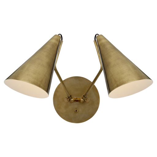 Clemente Double Sconce - Hand-Rubbed Antique Brass Finish