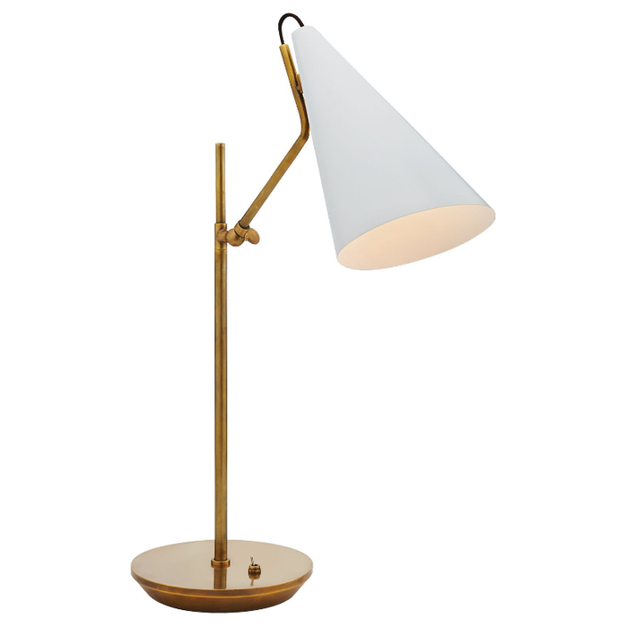 Clemente Table Lamp - White/Hand Rubbed Antique Brass Finish