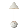 Load image into Gallery viewer, Cleo Orb Base Accent Lamp - Antique-Burnished Brass with White Shade
