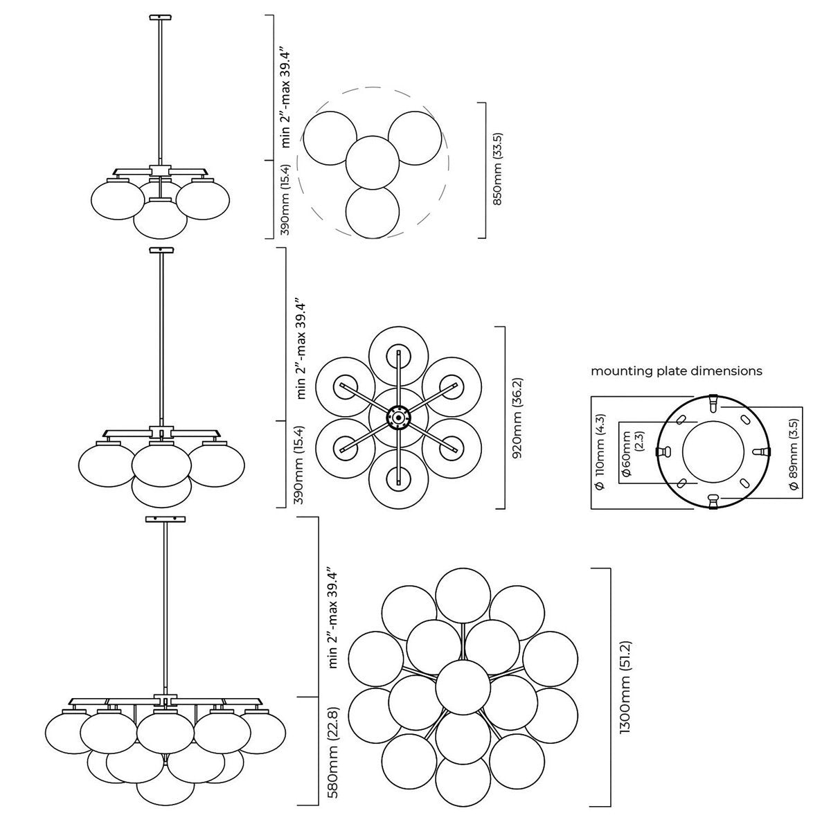 Cloudesley Chandelier - Diagram