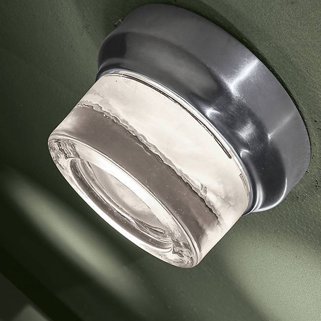 Comet Outdoor LED Wall Sconce - Brushed Aluminum on Display