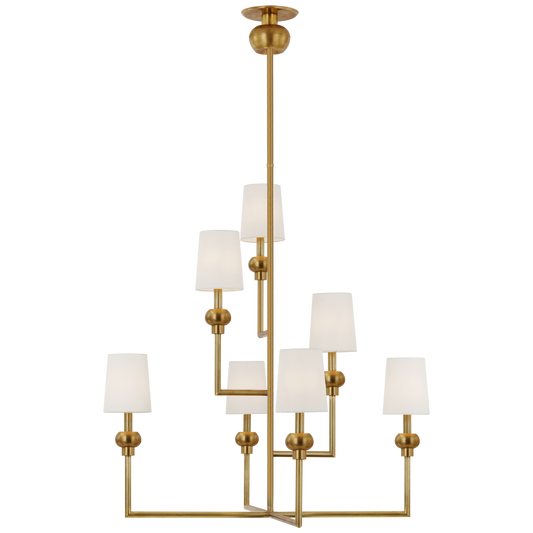 Comtesse XL Offset Chandelier - Hand-Rubbed Antique Brass Finish