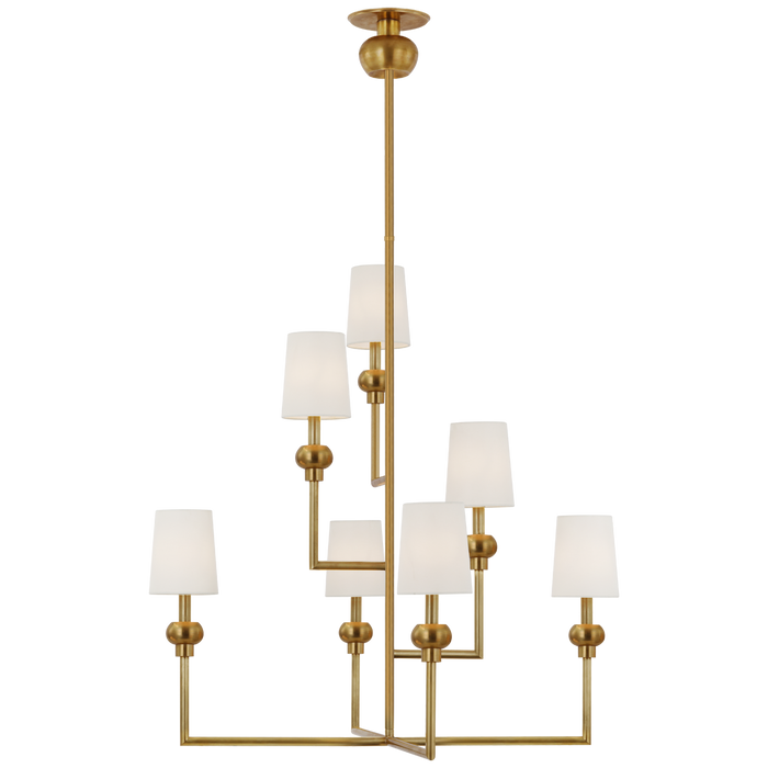 Comtesse XL Offset Chandelier - Hand-Rubbed Antique Brass Finish