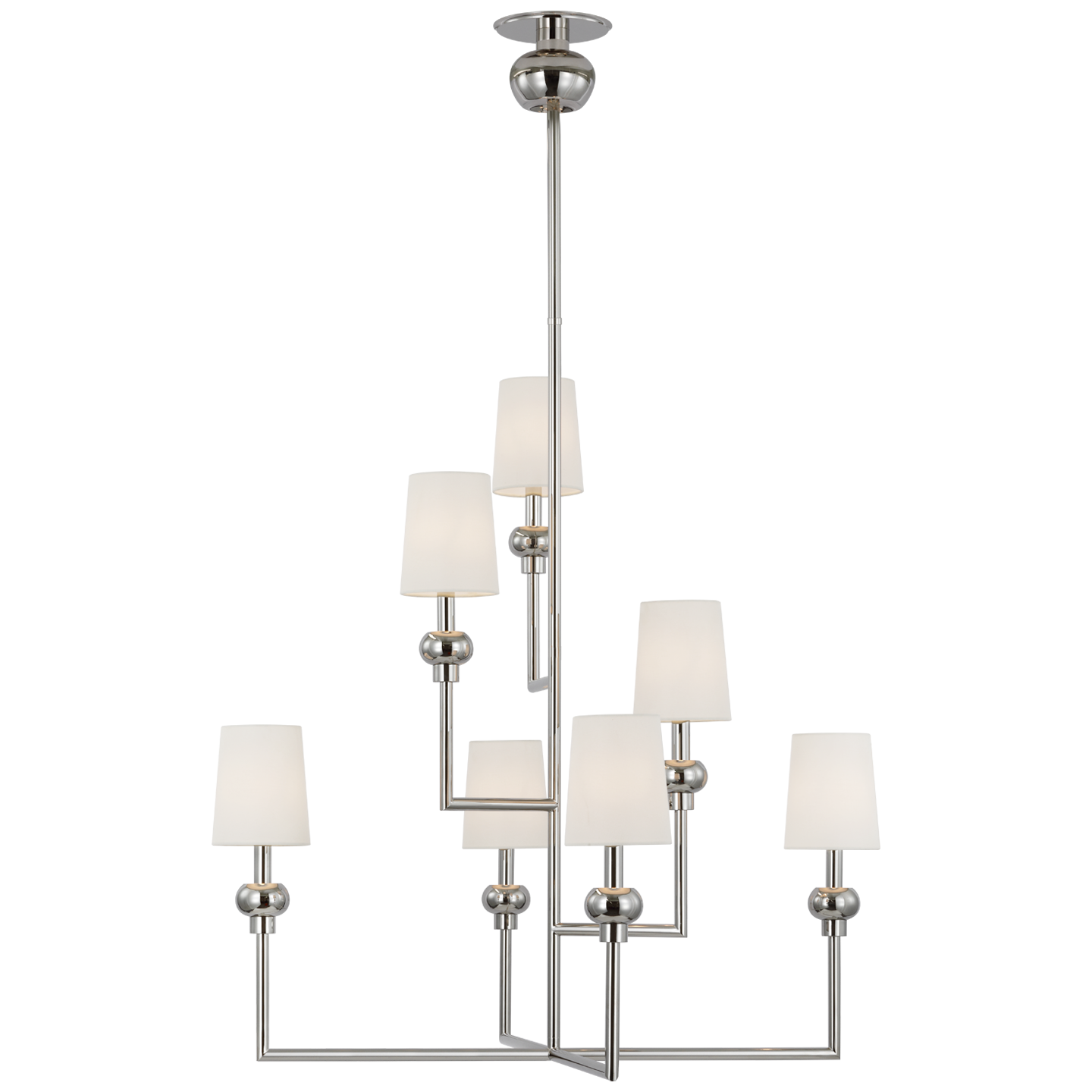 Comtesse XL Offset Chandelier - Polished Nickel Finish