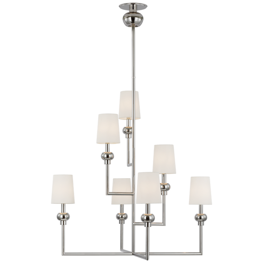 Comtesse XL Offset Chandelier - Polished Nickel Finish