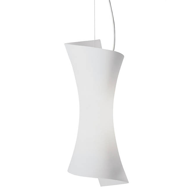 Conico Small Pendant - White & Satin Nickel