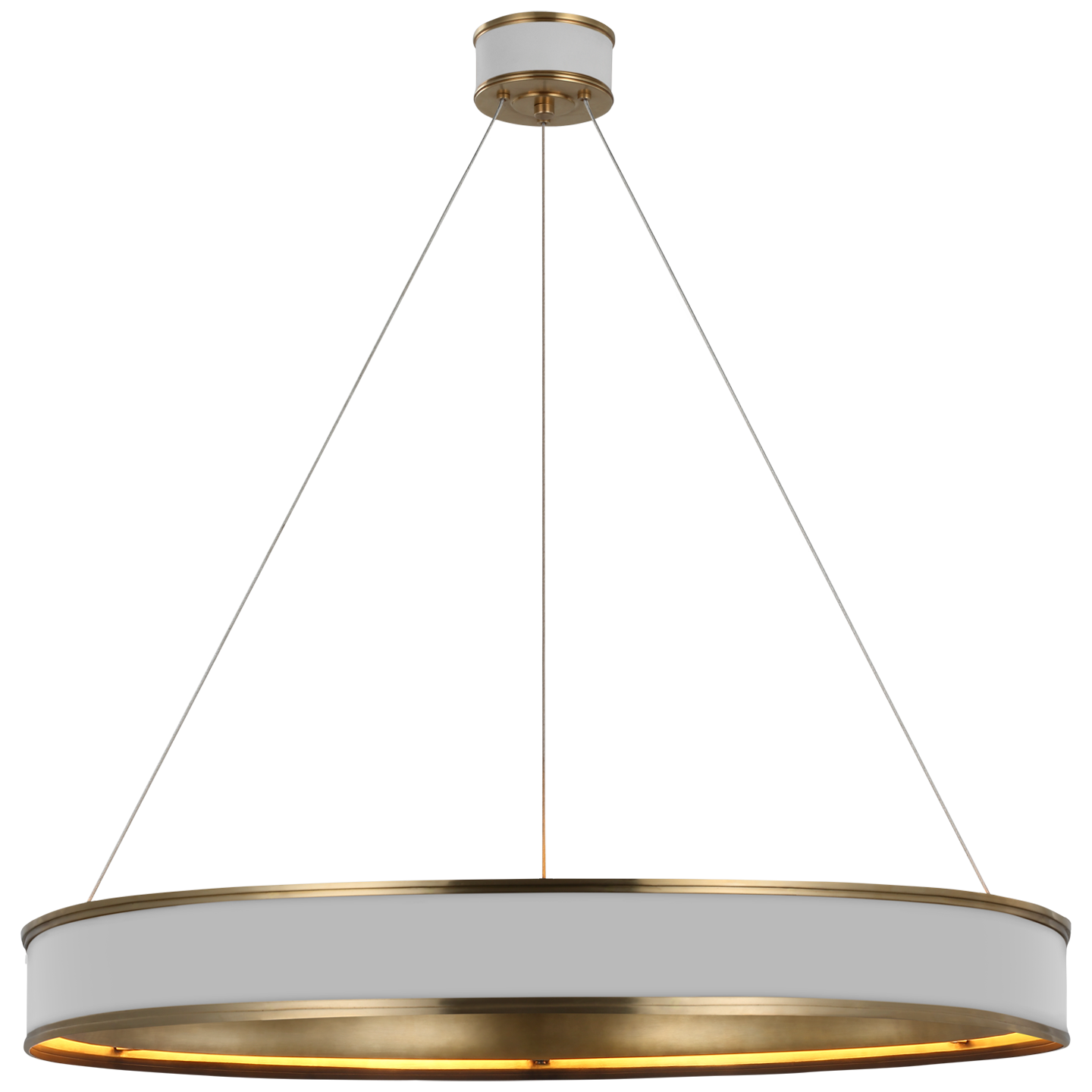 Connery 40" Ring Chandelier - Matte White/Antique-Burnished Brass Finish