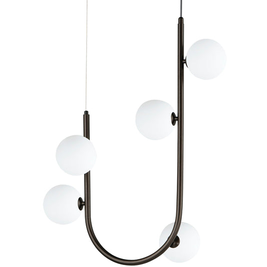 Contour LED 5 Light Pendant - Brushed Bronze Finish