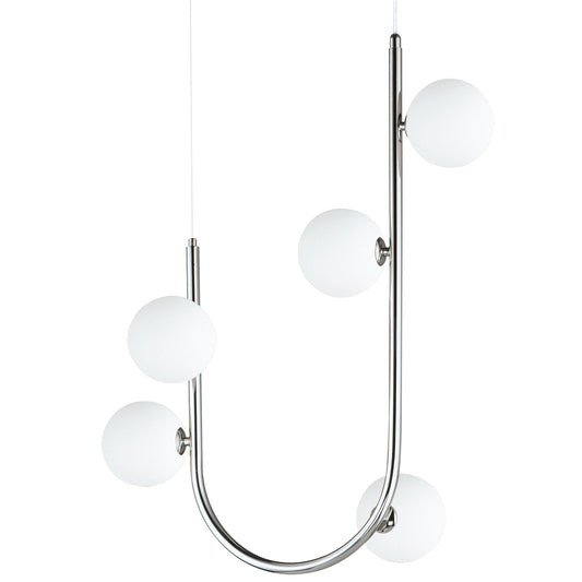 Contour LED 5 Light Pendant - Polished Chrome Finish