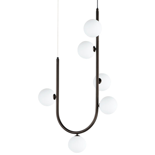 Contour LED 6 Light Pendant - Brushed Bronze Finish