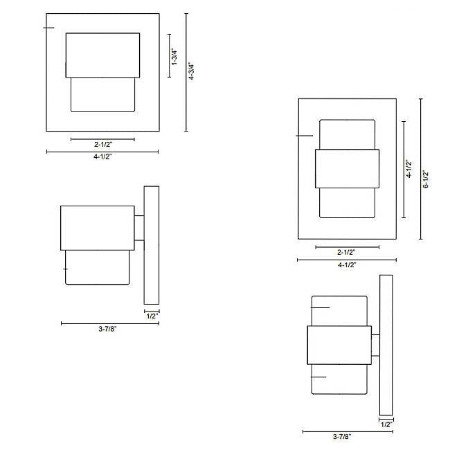 Copenhagen LED Outdoor Wall Sconce - Diagram