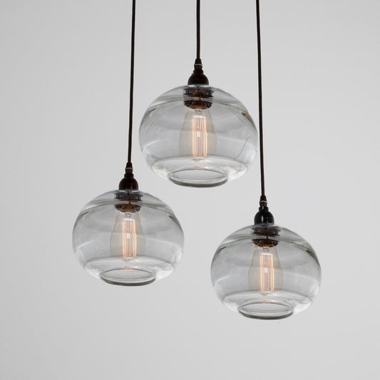 Coppa 3-Light Multipoint Pendant - Matte Black/Optic Clear
