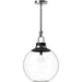 Copperfield Large Pendant - Chrome Clear Glass