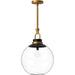 Copperfield Large Pendant - Aged Gold Clear Glass