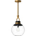 Copperfield Small Pendant - Aged Gold Clear Glass