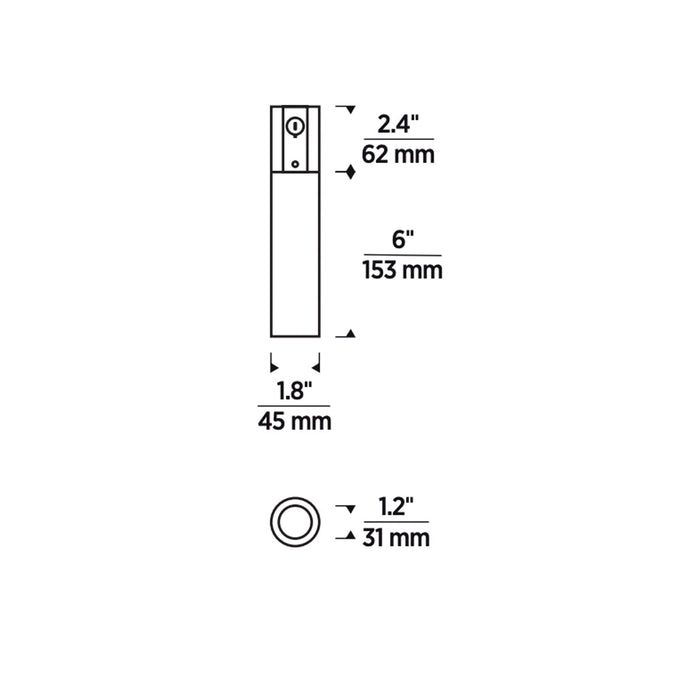 Entra 2" LED Fixed Cylinder Conduit Mount - Diagram