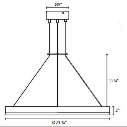 Corona 24" LED Pendant - Diagram