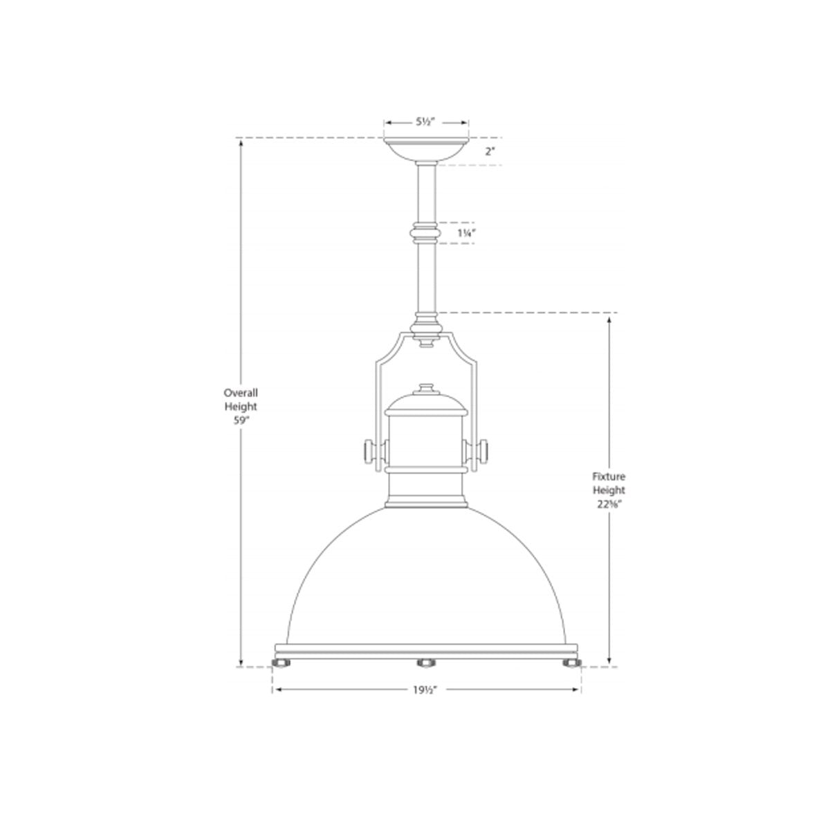 Country Industrial Large Pendant - Diagram