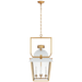 Coventry Medium Lantern - Matte White/Antique-Burnished Brass Finish