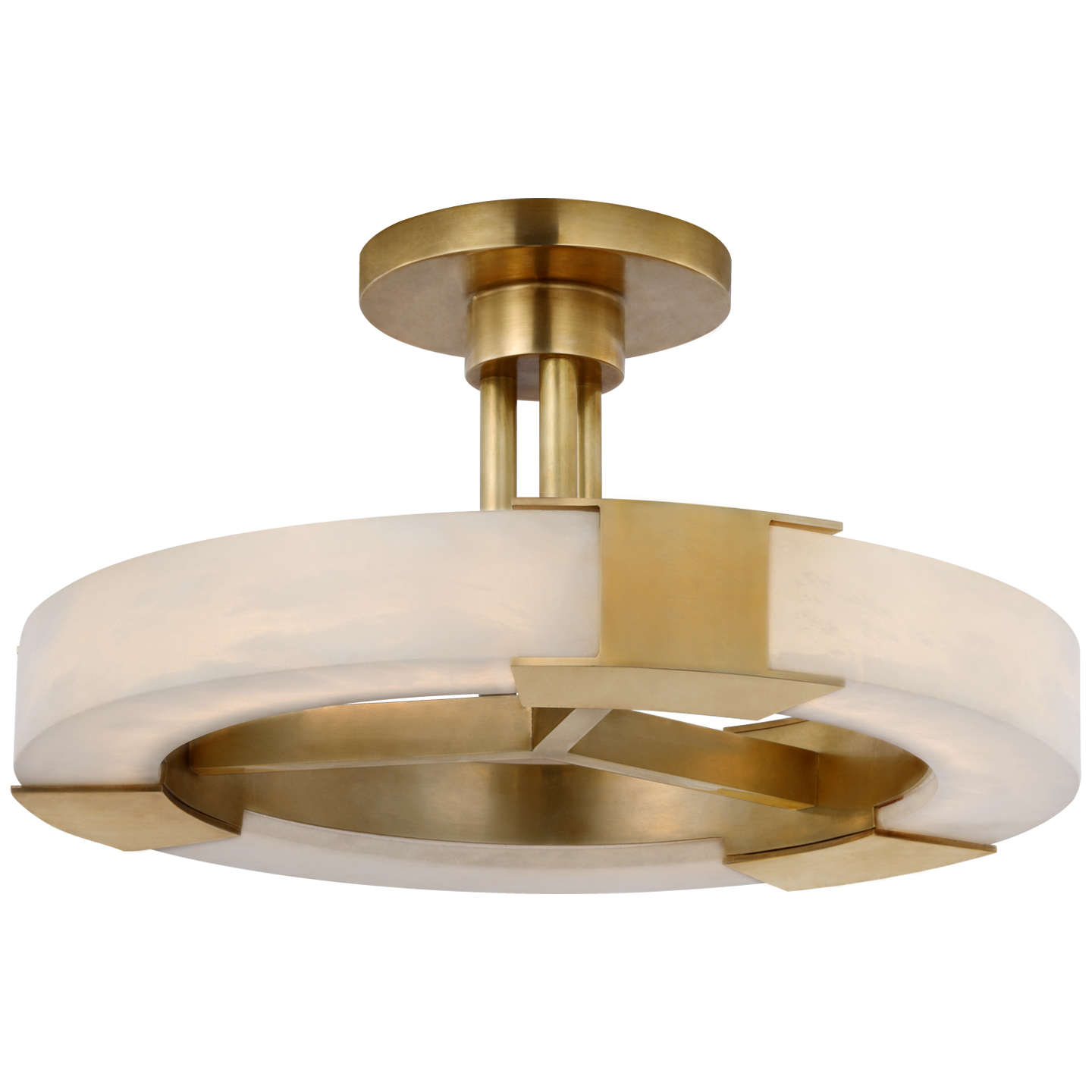 Covet Medium Ring Semi-Flush Mount Antique-Burnished Brass Finish