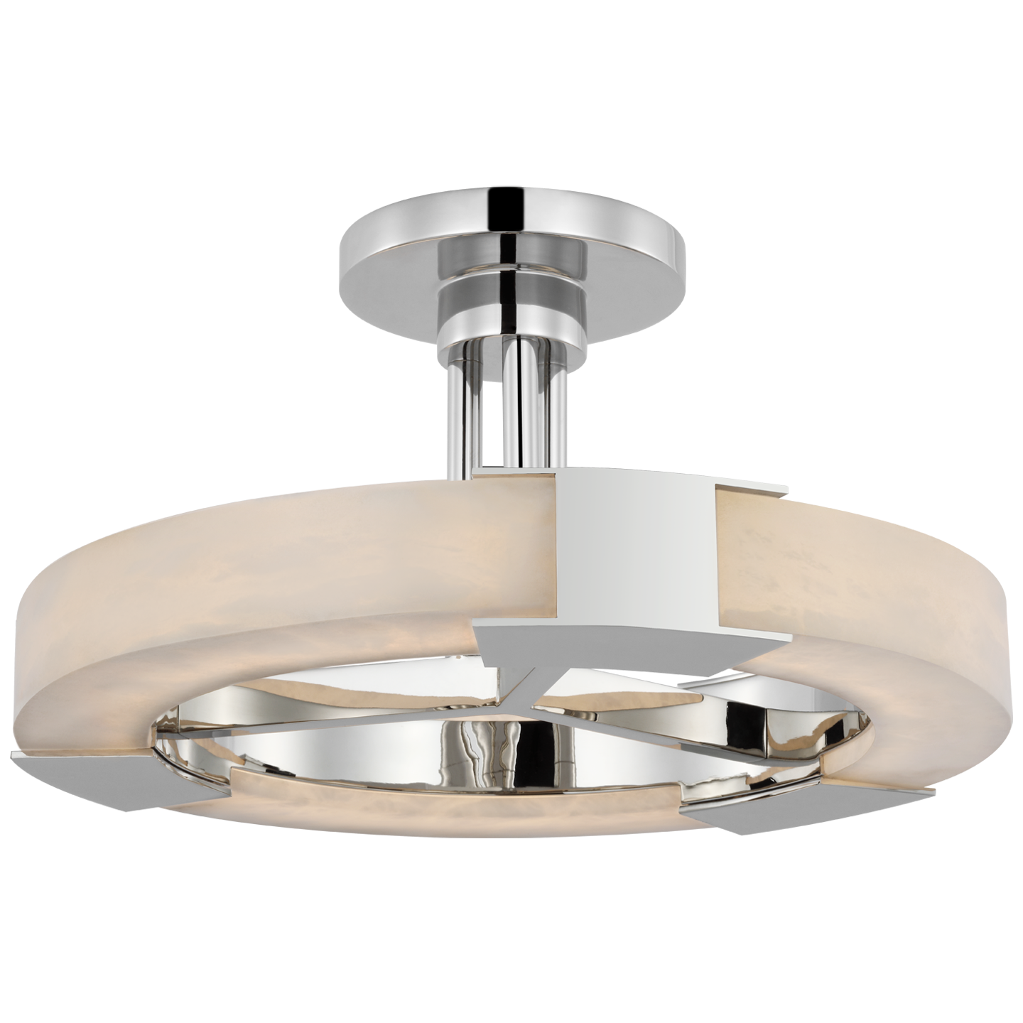 Covet Medium Ring Semi-Flush Mount Polished Nickel Finish