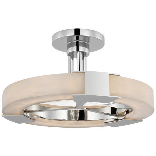 Covet Medium Ring Semi-Flush Mount Polished Nickel Finish