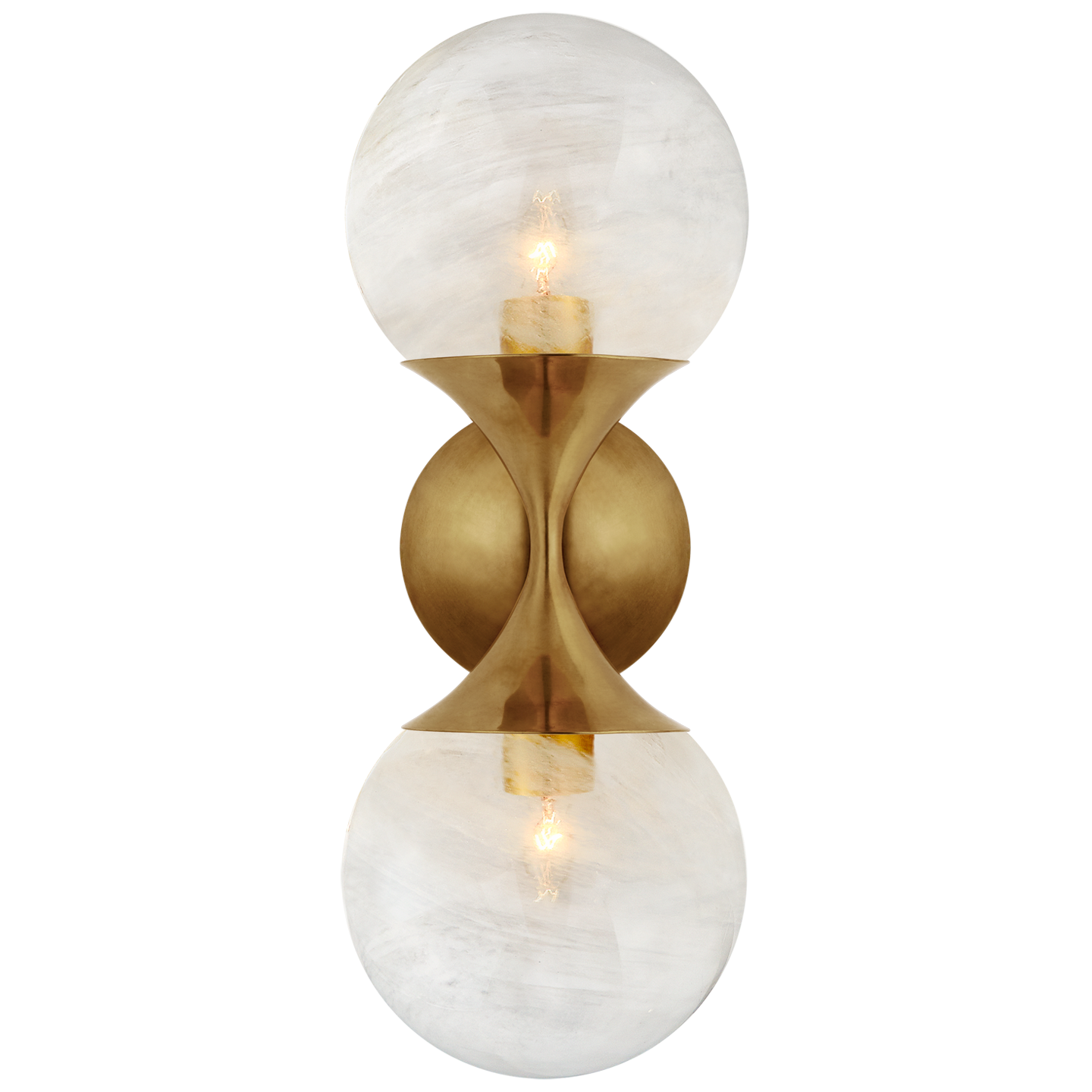 Cristol Small Double Sconce - Hand-Rubbed Antique Brass Finish