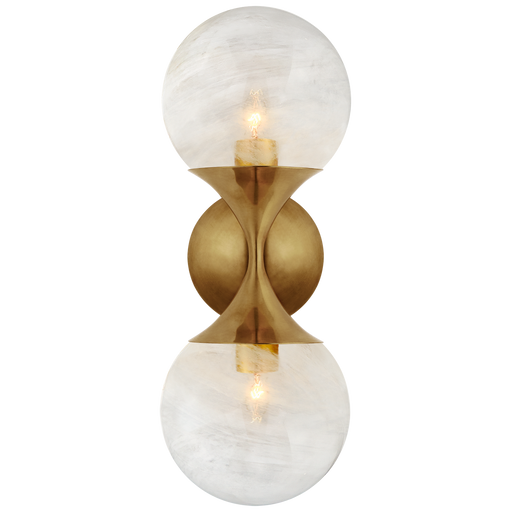 Cristol Small Double Sconce - Hand-Rubbed Antique Brass Finish