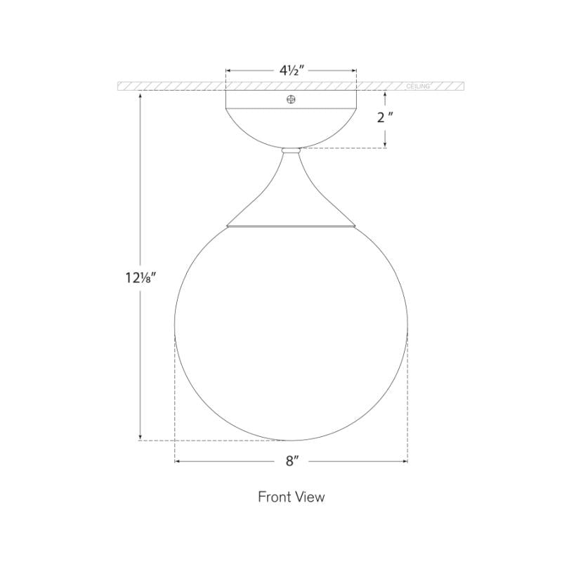 Cristol Small Single Flush Mount - Diagram