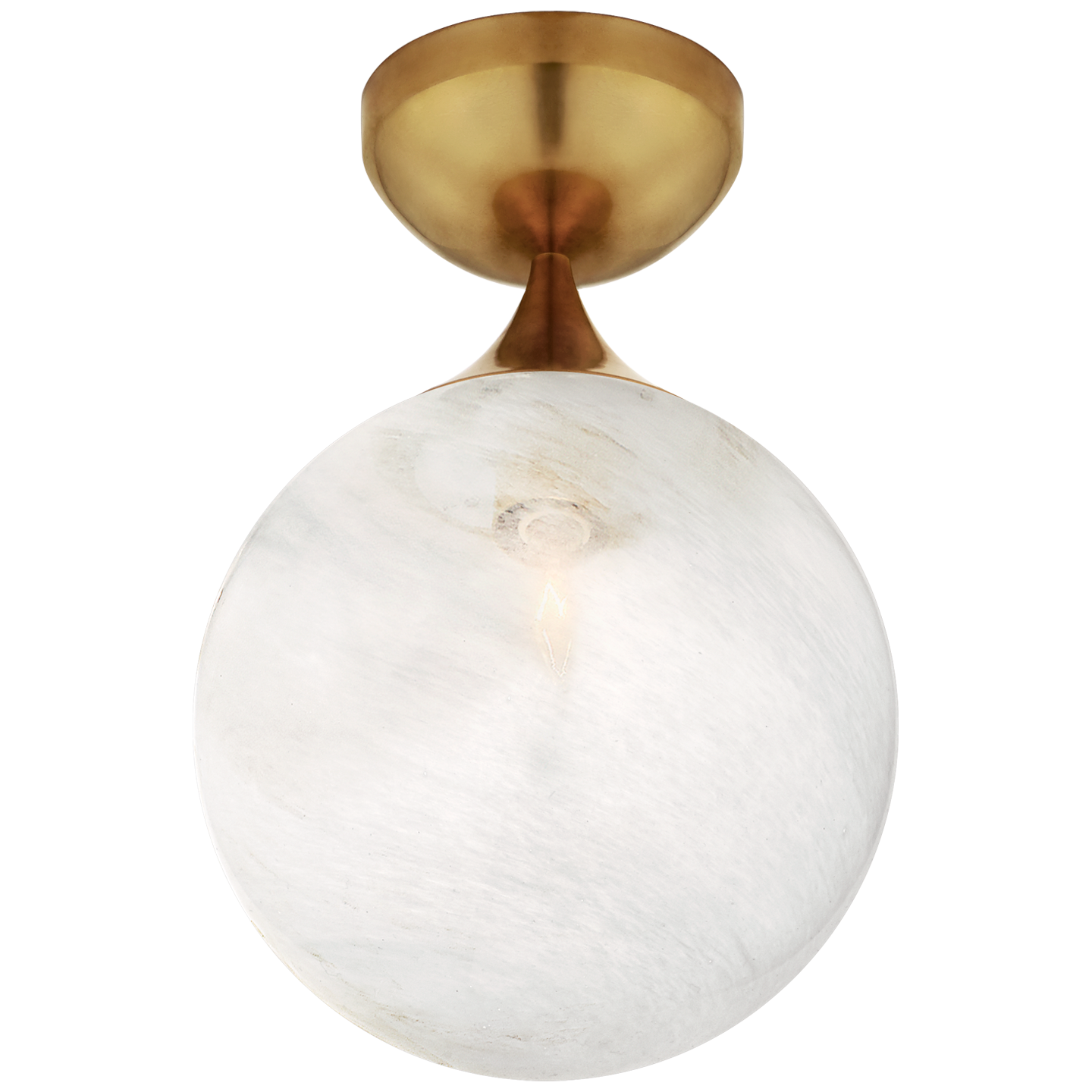 Cristol Small Single Flush Mount - Hand-Rubbed Antique Brass Finish