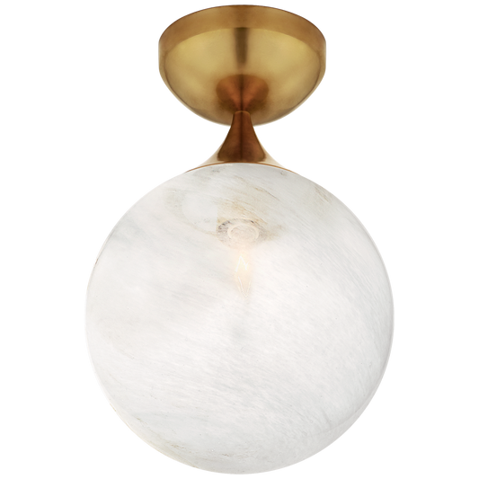 Cristol Small Single Flush Mount - Hand-Rubbed Antique Brass Finish