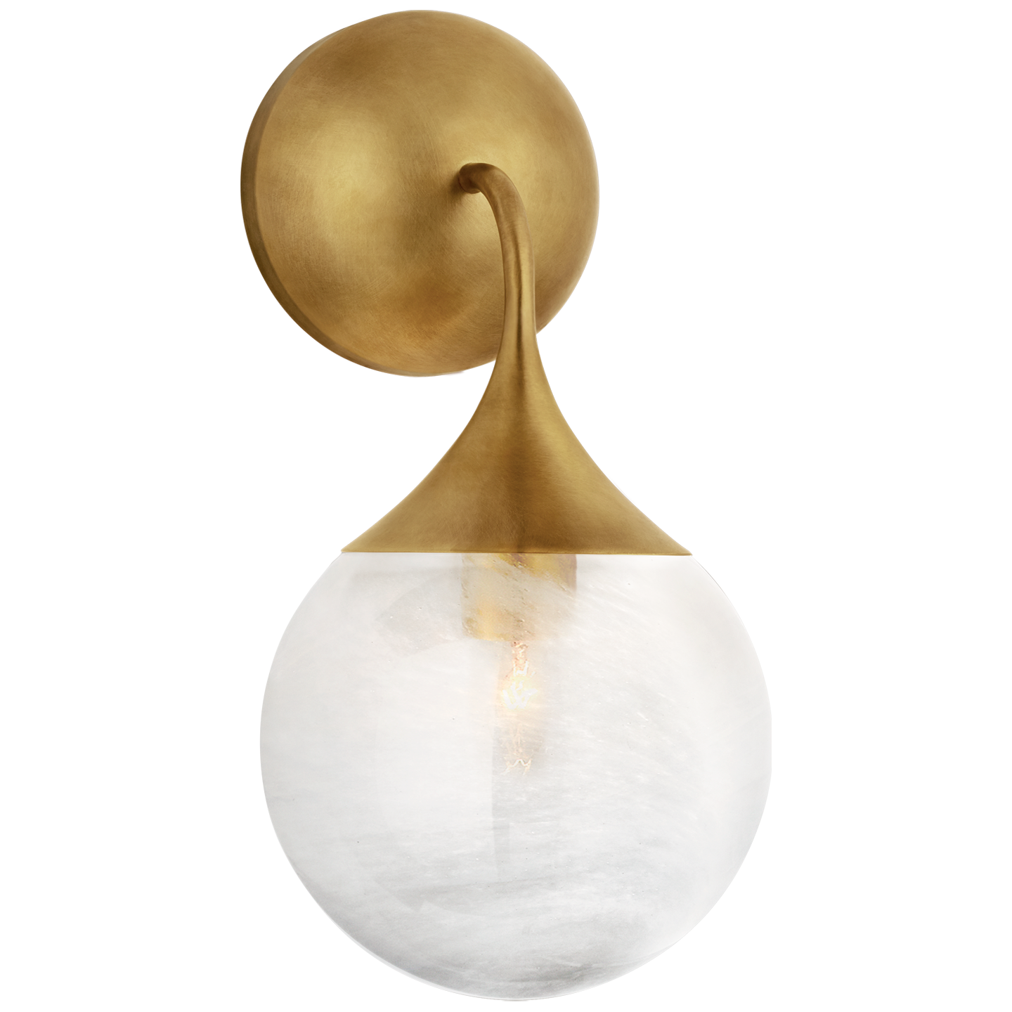 Cristol Small Single Sconce - Hand-Rubbed Antique Brass Finish