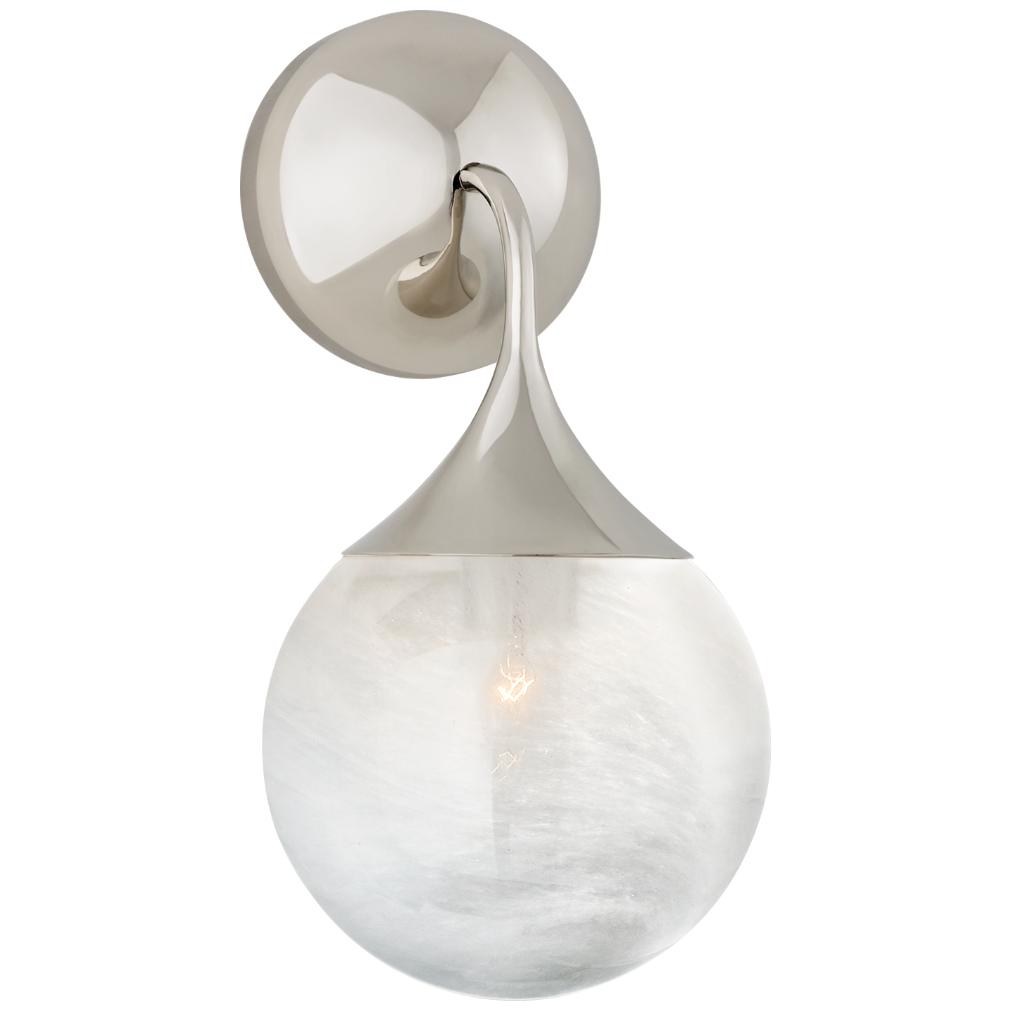 Cristol Small Single Sconce - Polished Nickel Finish