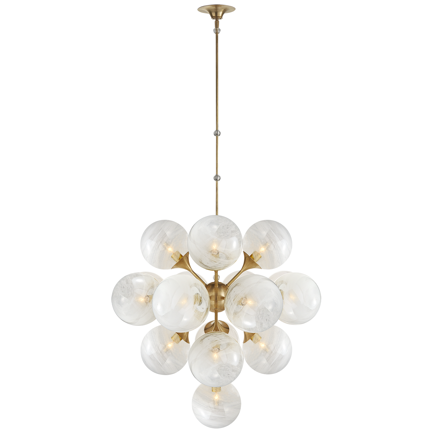 Cristol Large Tiered Chandelier - Antique Brass Finish