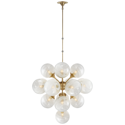 Cristol Large Tiered Chandelier - Antique Brass Finish