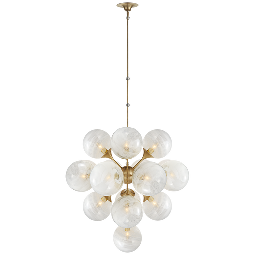 Cristol Large Tiered Chandelier - Antique Brass Finish