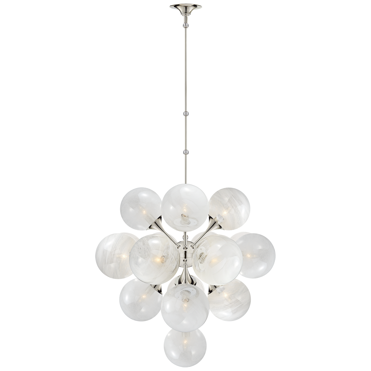 Cristol Large Tiered Chandelier - Polished Nickel Finish