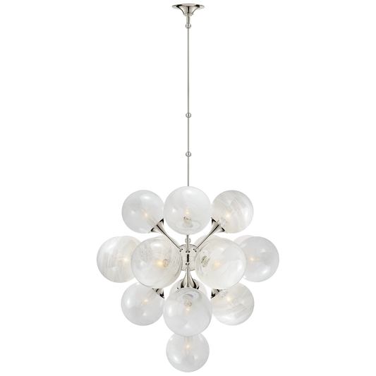 Cristol Large Tiered Chandelier - Polished Nickel Finish