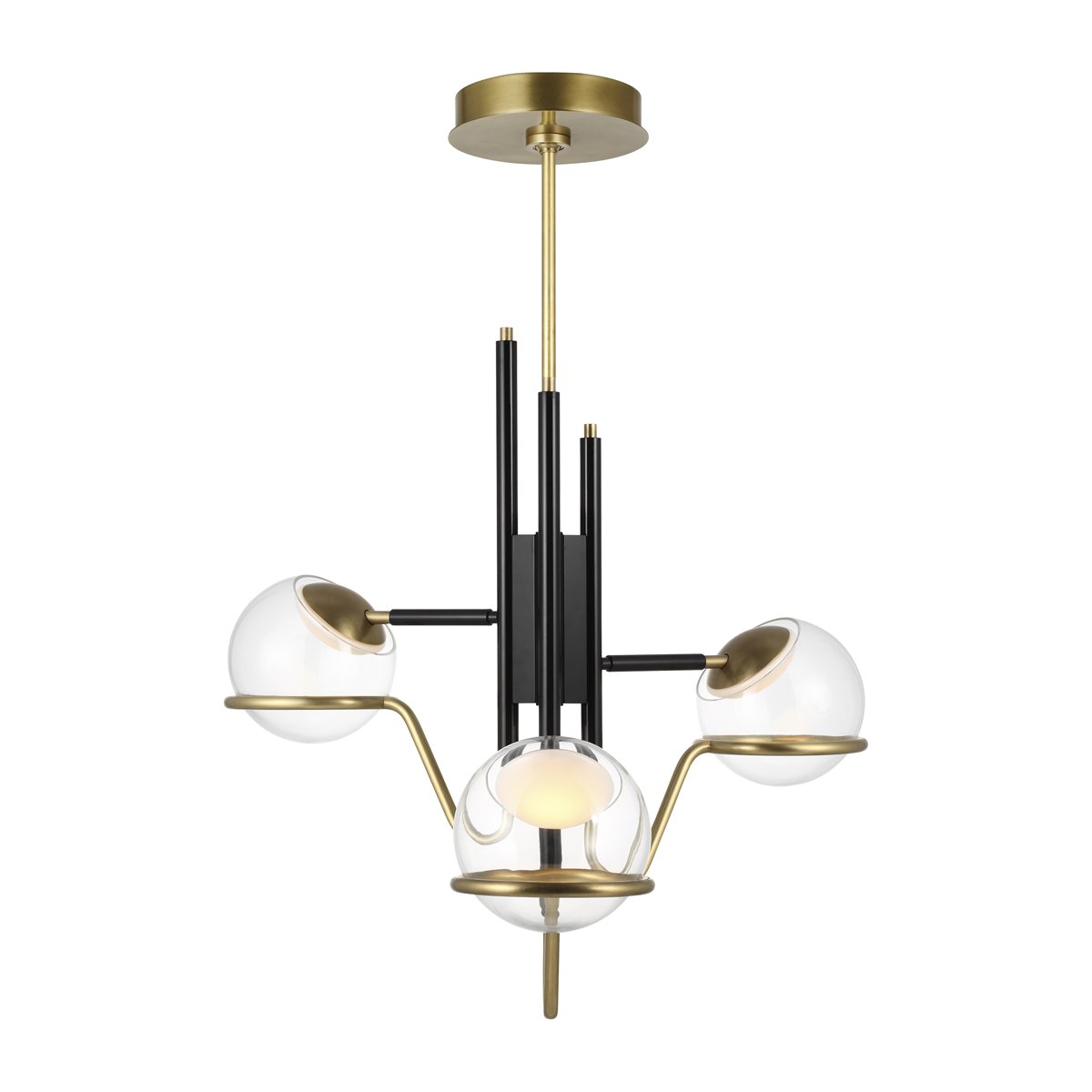 Crosby Medium Pendant - Glossy Black/Natural Brass Finish