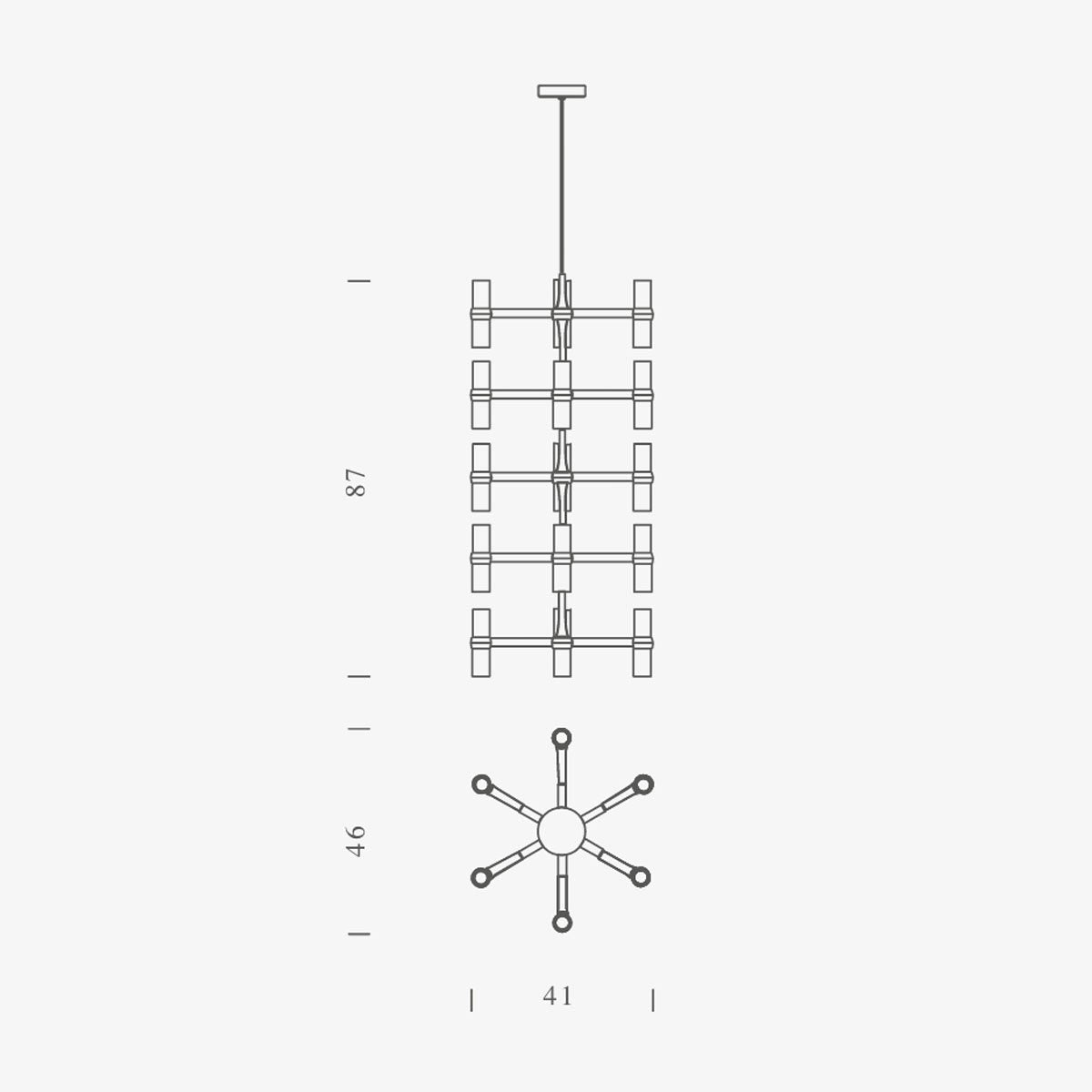 Crown Multi Chandelier - Diagram