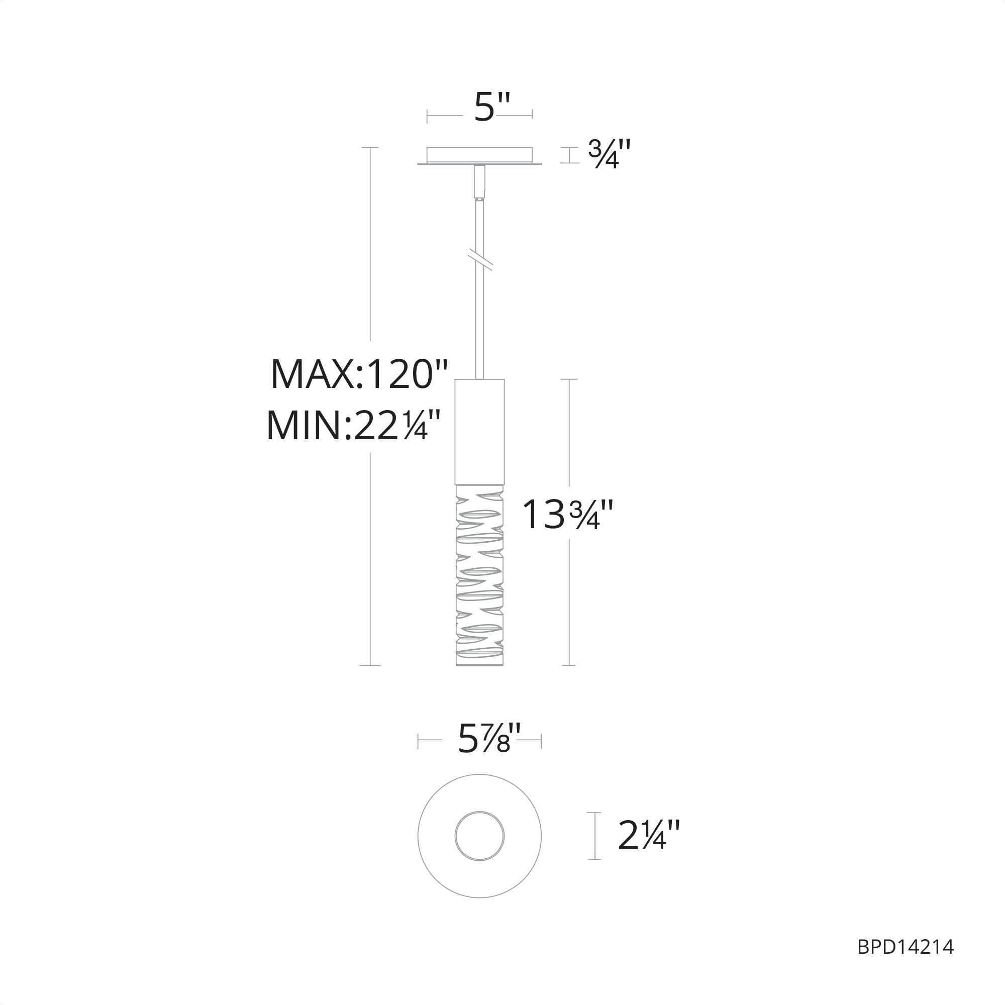 Cru LED Mini Pendant - Diagram