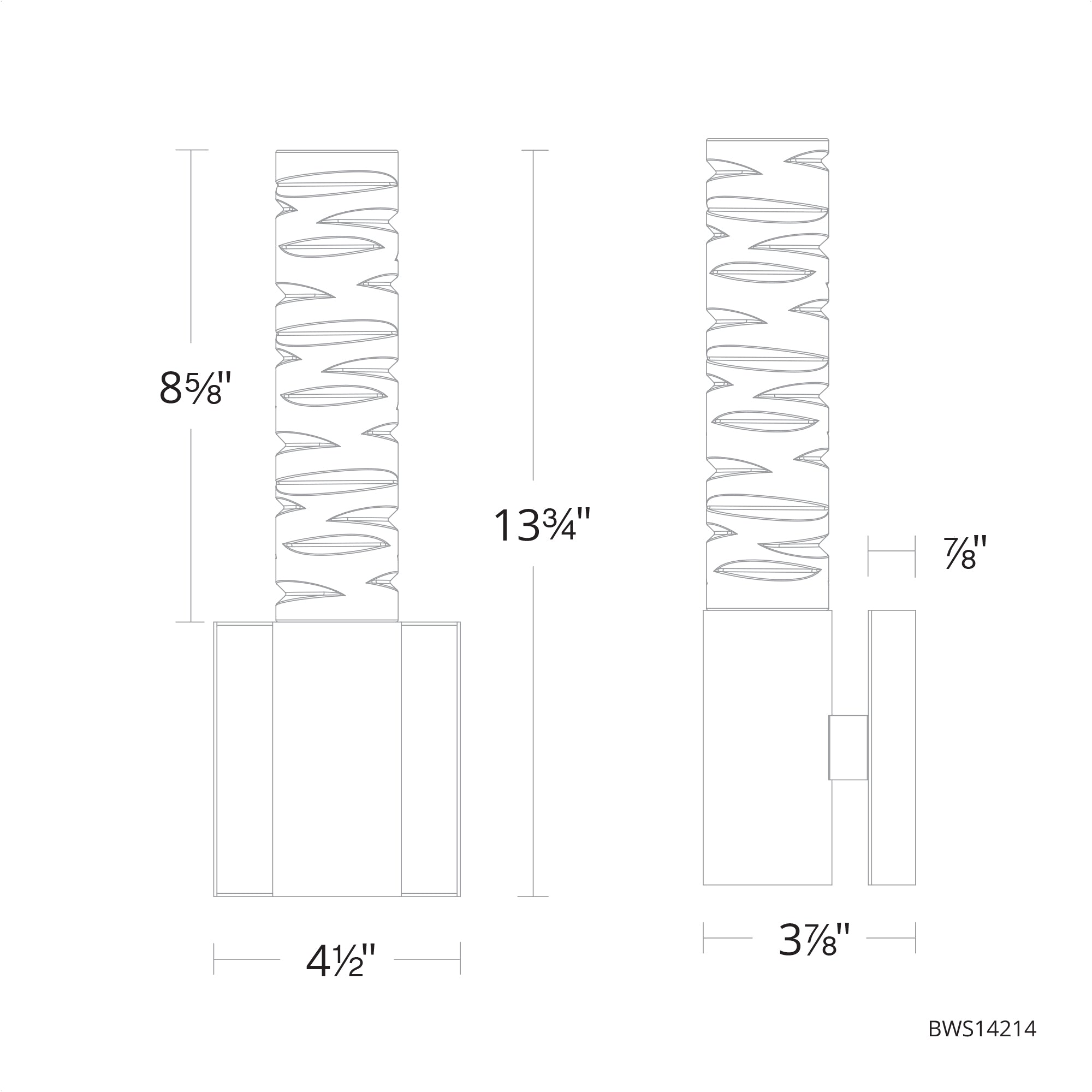 Cru LED Wall Sconce - Diagram