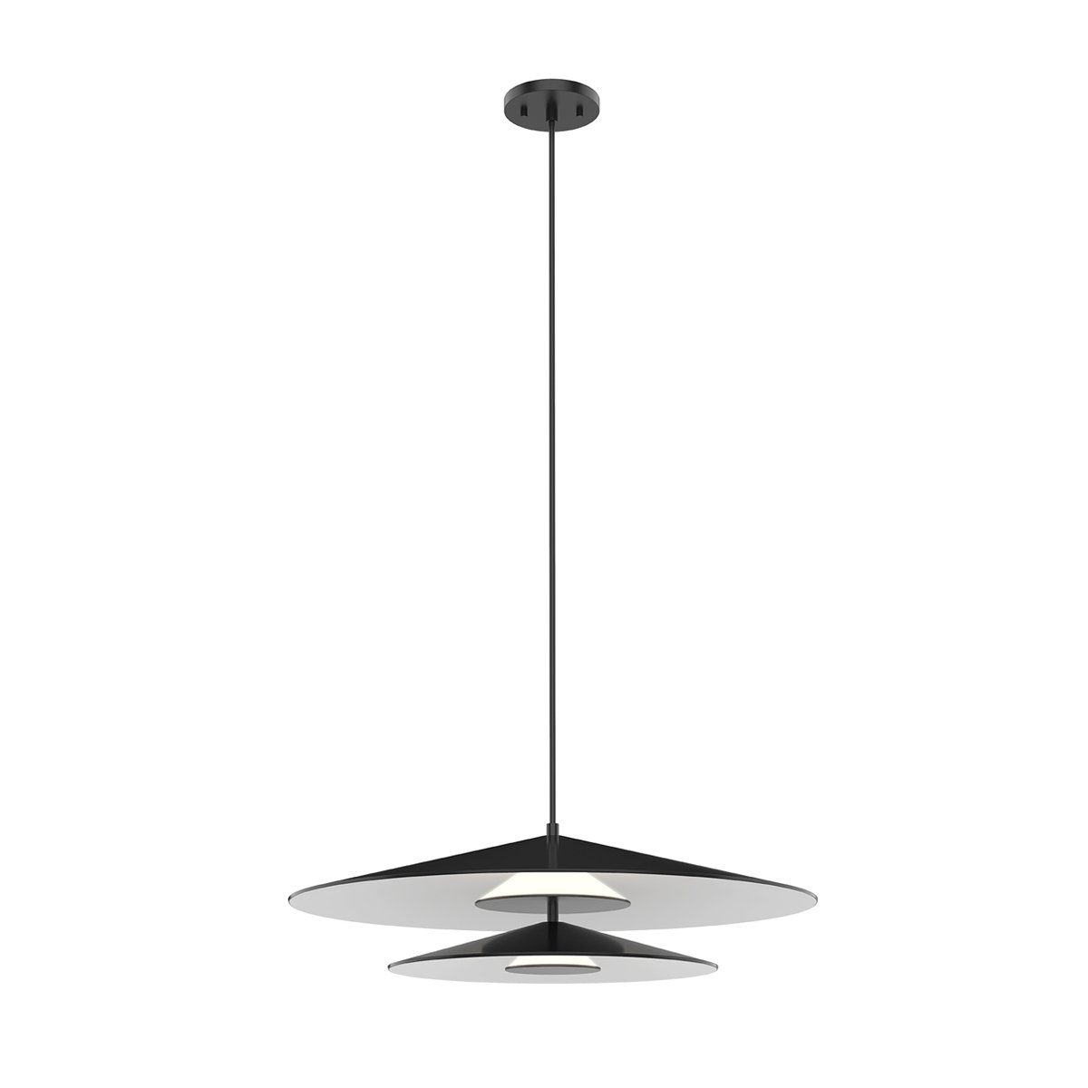 Cruz LED Double Pendant - Black/White Finish