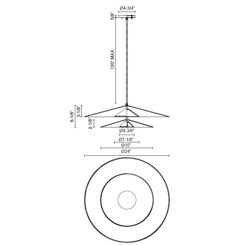 Cruz LED Double Pendant - Diagram