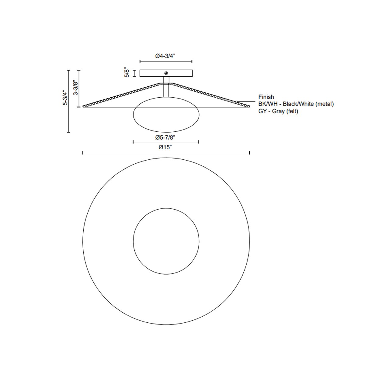 Cruz LED Flushmount - Diagram